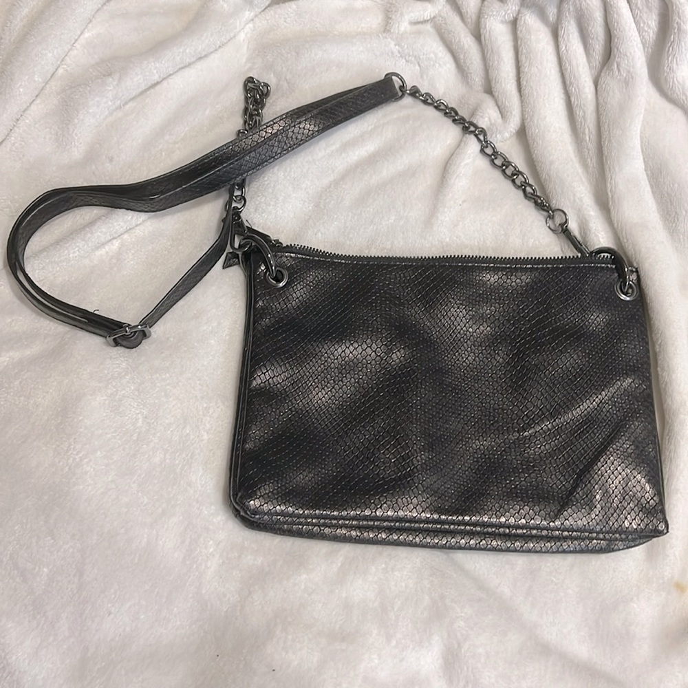 Black Snake skin pu leather cross body bag